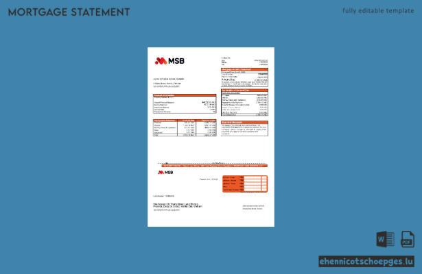 Vietnam MSB Bank Hypothekenabrechnung in Word- und PDF-Formaten – Beispielvorschau